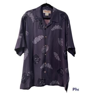 Honolulu Lulu Men’s Button Up Hawaiian Shirt size large 100% silk